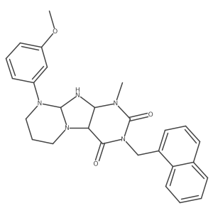 9-(3-methoxyphenyl)-1-methyl-3-(naphthalen-1-ylmethyl)-6,7,8,9a,10,10a-hexahydro-4aH-purino[7,8-a]pyrimidine-2,4-dione Structure