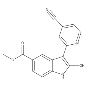 methyl 3-(4-cyanopyridin-2-yl)-2-hydroxy-1H-indole-5-carboxylate结构式