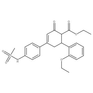 Ethyl 6-(2-ethoxyphenyl)-4-(4-methanesulfonamidophenyl)-2-oxocyclohex-3-ene-1-carboxylate Structure