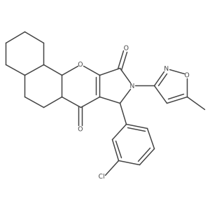 13-(3-Chlorophenyl)-14-(5-methyl-1,2-oxazol-3-yl)-17-oxa-14-azatetracyclo[8.7.0.02,7.012,16]heptadec-12(16)-ene-11,15-dione Structure