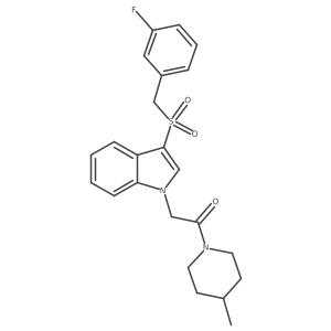 3-[(3-fluorobenzyl)sulfonyl]-1-[2-(4-methylpiperidin-1-yl)-2-oxoethyl]-1H-indole Structure