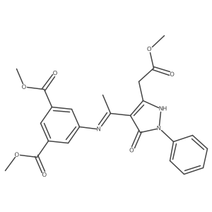 dimethyl 5-({(1Z)-1-[3-(2-methoxy-2-oxoethyl)-5-oxo-1-phenyl-1,5-dihydro-4H-pyrazol-4-ylidene]ethyl}amino)benzene-1,3-dicarboxylate Structure