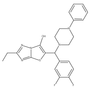 5-((3,4-Difluorophenyl)(4-phenylpiperazin-1-yl)methyl)-2-ethylthiazolo[3,2-b][1,2,4]triazol-6-ol结构式