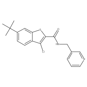 6-tert-butyl-3-chloro-N-(pyridin-3-ylmethyl)-1-benzothiophene-2-carboxamide Structure