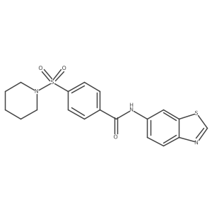 N-(benzo[d]thiazol-6-yl)-4-(piperidin-1-ylsulfonyl)benzamide结构式