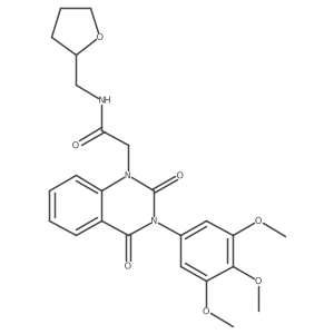 2-(2,4-dioxo-3-(3,4,5-trimethoxyphenyl)-3,4-dihydroquinazolin-1(2H)-yl)-N-((tetrahydrofuran-2-yl)methyl)acetamide结构式