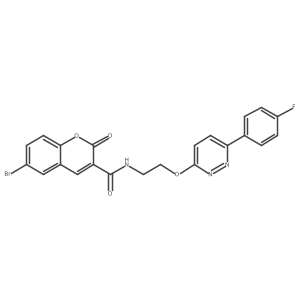 6-bromo-N-(2-((6-(4-fluorophenyl)pyridazin-3-yl)oxy)ethyl)-2-oxo-2H-chromene-3-carboxamide结构式