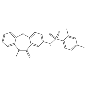 2,4-dimethyl-N-(10-methyl-11-oxo-10,11-dihydrodibenzo[b,f][1,4]oxazepin-2-yl)benzenesulfonamide结构式