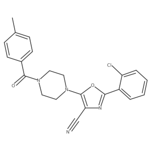 2-(2-Chlorophenyl)-5-(4-(4-methylbenzoyl)piperazin-1-yl)oxazole-4-carbonitrile结构式