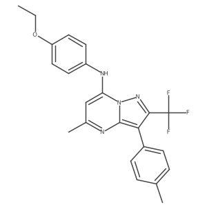 N-(4-ethoxyphenyl)-5-methyl-3-(4-methylphenyl)-2-(trifluoromethyl)pyrazolo[1,5-a]pyrimidin-7-amine结构式