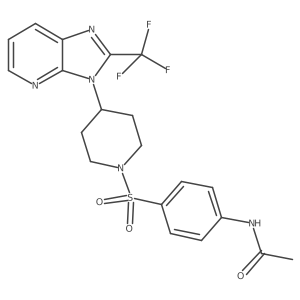N-[4-({4-[2-(trifluoromethyl)-3H-imidazo[4,5-b]pyridin-3-yl]piperidin-1-yl}sulfonyl)phenyl]acetamide结构式