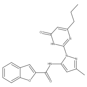 N-(3-methyl-1-(6-oxo-4-propyl-1,6-dihydropyrimidin-2-yl)-1H-pyrazol-5-yl)benzofuran-2-carboxamide Structure