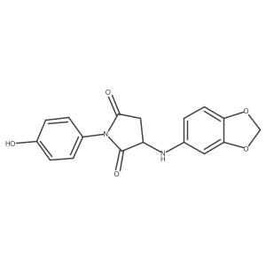 3-(1,3-Benzodioxol-5-ylamino)-1-(4-hydroxyphenyl)pyrrolidine-2,5-dione结构式