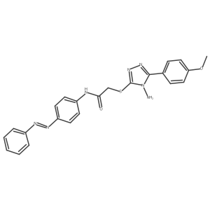 2-[[4-amino-5-(4-methoxyphenyl)-1,2,4-triazol-3-yl]sulfanyl]-N-(4-phenyldiazenylphenyl)acetamide结构式