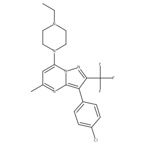 3-(4-Chlorophenyl)-7-(4-ethylpiperazin-1-yl)-5-methyl-2-(trifluoromethyl)pyrazolo[1,5-a]pyrimidine Structure