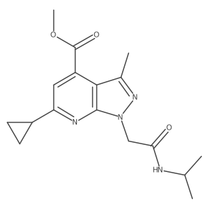 Methyl 6-cyclopropyl-1-(2-(isopropylamino)-2-oxoethyl)-3-methyl-1H-pyrazolo[3,4-b]pyridine-4-carboxylate Structure