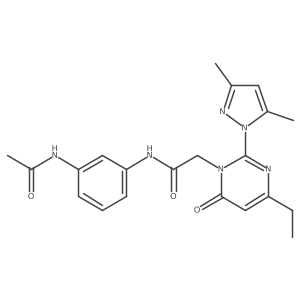 N-(3-acetamidophenyl)-2-(2-(3,5-dimethyl-1H-pyrazol-1-yl)-4-ethyl-6-oxopyrimidin-1(6H)-yl)acetamide结构式