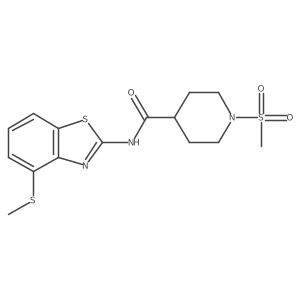 1-methanesulfonyl-N-[4-(methylsulfanyl)-1,3-benzothiazol-2-yl]piperidine-4-carboxamide Structure