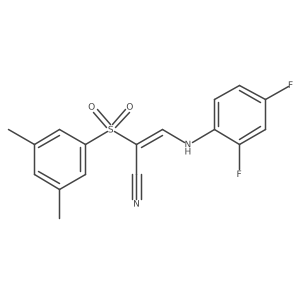 3-((2,4-Difluorophenyl)amino)-2-((3,5-dimethylphenyl)sulfonyl)prop-2-enenitrile结构式