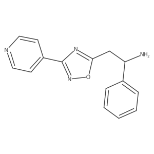 1-Phenyl-2-(3-(pyridin-4-yl)-1,2,4-oxadiazol-5-yl)ethanamine结构式