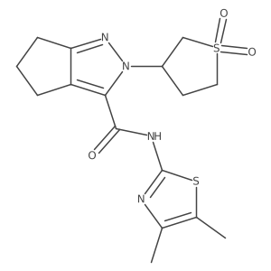 N-(4,5-dimethylthiazol-2-yl)-2-(1,1-dioxidotetrahydrothiophen-3-yl)-2,4,5,6-tetrahydrocyclopenta[c]pyrazole-3-carboxamide Structure