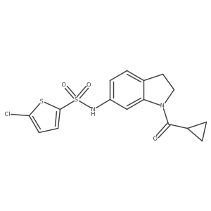 5-chloro-N-(1-cyclopropanecarbonyl-2,3-dihydro-1H-indol-6-yl)thiophene-2-sulfonamide Structure