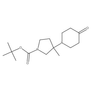 Tert-butyl 3-methyl-3-(4-oxopiperidin-1-yl)pyrrolidine-1-carboxylate结构式