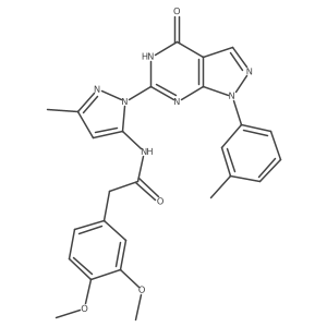 2-(3,4-dimethoxyphenyl)-N-(3-methyl-1-(4-oxo-1-(m-tolyl)-4,5-dihydro-1H-pyrazolo[3,4-d]pyrimidin-6-yl)-1H-pyrazol-5-yl)acetamide Structure