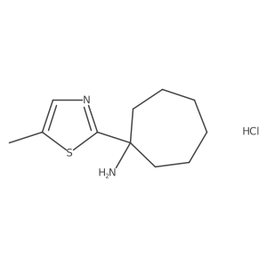 1-(5-Methyl-1,3-thiazol-2-yl)cycloheptan-1-amine hydrochloride结构式