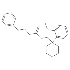 N-((4-(2-methoxyphenyl)tetrahydro-2H-pyran-4-yl)methyl)-3-(phenylthio)propanamide Structure