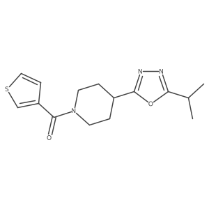 (4-(5-Isopropyl-1,3,4-oxadiazol-2-yl)piperidin-1-yl)(thiophen-3-yl)methanone Structure