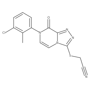 2-((7-(3-Chloro-2-methylphenyl)-8-oxo-7,8-dihydro-[1,2,4]triazolo[4,3-a]pyrazin-3-yl)thio)acetonitrile结构式