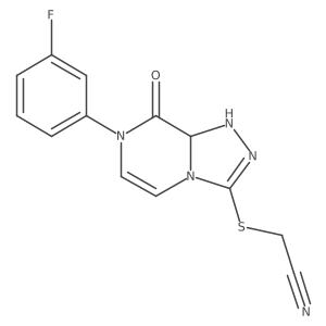 2-[[7-(3-Fluorophenyl)-8-oxo-1,8a-dihydro-[1,2,4]triazolo[4,3-a]pyrazin-3-yl]sulfanyl]acetonitrile结构式