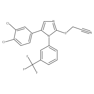 2-((5-(3,4-dichlorophenyl)-1-(3-(trifluoromethyl)phenyl)-1H-imidazol-2-yl)thio)acetonitrile Structure