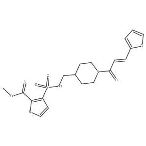 (E)-methyl 3-(N-((1-(3-(furan-2-yl)acryloyl)piperidin-4-yl)methyl)sulfamoyl)thiophene-2-carboxylate Structure