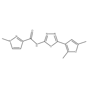 N-[5-(2,5-dimethylfuran-3-yl)-1,3,4-oxadiazol-2-yl]-1-methyl-1H-pyrazole-3-carboxamide Structure