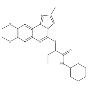 N-cyclohexyl-2-((8,9-dimethoxy-2-methyl-[1,2,4]triazolo[1,5-c]quinazolin-5-yl)thio)butanamide Structure