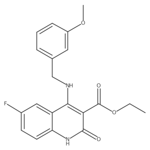 Ethyl 6-fluoro-4-((3-methoxybenzyl)amino)-2-oxo-1,2-dihydroquinoline-3-carboxylate Structure