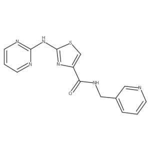 N-(pyridin-3-ylmethyl)-2-(pyrimidin-2-ylamino)thiazole-4-carboxamide结构式
