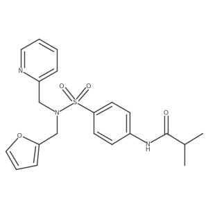 N-(4-(N-(furan-2-ylmethyl)-N-(pyridin-2-ylmethyl)sulfamoyl)phenyl)isobutyramide结构式