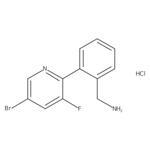 (2-(5-Bromo-3-fluoropyridin-2-yl)phenyl)methanamine hydrochloride结构式