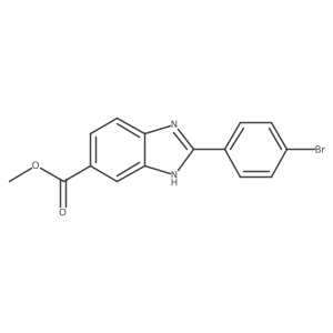 methyl 2-(4-bromophenyl)-3H-benzo[d]imidazole-5-carboxylate结构式