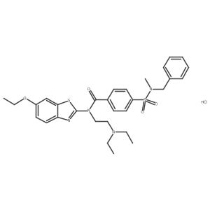 4-(N-benzyl-N-methylsulfamoyl)-N-(2-(diethylamino)ethyl)-N-(6-ethoxybenzo[d]thiazol-2-yl)benzamide hydrochloride结构式