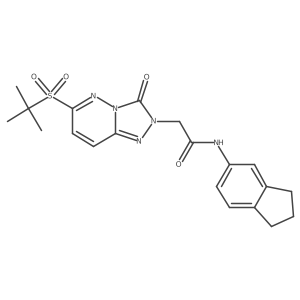 2-[6-(tert-butylsulfonyl)-3-oxo[1,2,4]triazolo[4,3-b]pyridazin-2(3H)-yl]-N-(2,3-dihydro-1H-inden-5-yl)acetamide Structure