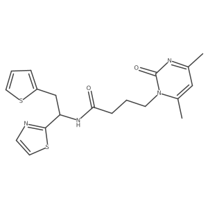 4-(4,6-Dimethyl-2-oxopyrimidin-1(2H)-yl)-N-(1-(thiazol-2-yl)-2-(thiophen-2-yl)ethyl)butanamide Structure