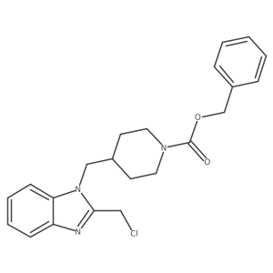 benzyl 4-((2-(chloromethyl)-1H-benzo[d]imidazol-1-yl)methyl)piperidine-1-carboxylate结构式