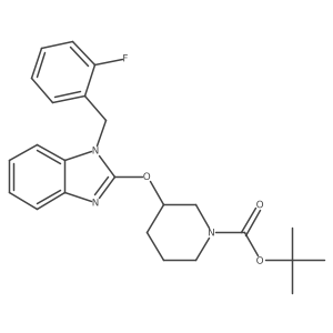 tert-Butyl 3-((1-(2-fluorobenzyl)-1H-benzo[d]imidazol-2-yl)oxy)piperidine-1-carboxylate结构式