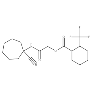 [(1-Cyanocycloheptyl)carbamoyl]methyl 2-(trifluoromethyl)cyclohexane-1-carboxylate结构式