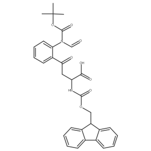 (2S)-2-(9H-fluoren-9-ylmethoxycarbonylamino)-4-[2-[formyl-[(2-methylpropan-2-yl)oxycarbonyl]amino]phenyl]-4-oxobutanoic acid结构式