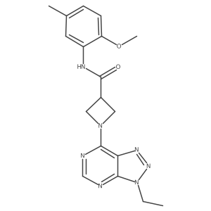 1-(3-ethyl-3H-[1,2,3]triazolo[4,5-d]pyrimidin-7-yl)-N-(2-methoxy-5-methylphenyl)azetidine-3-carboxamide结构式